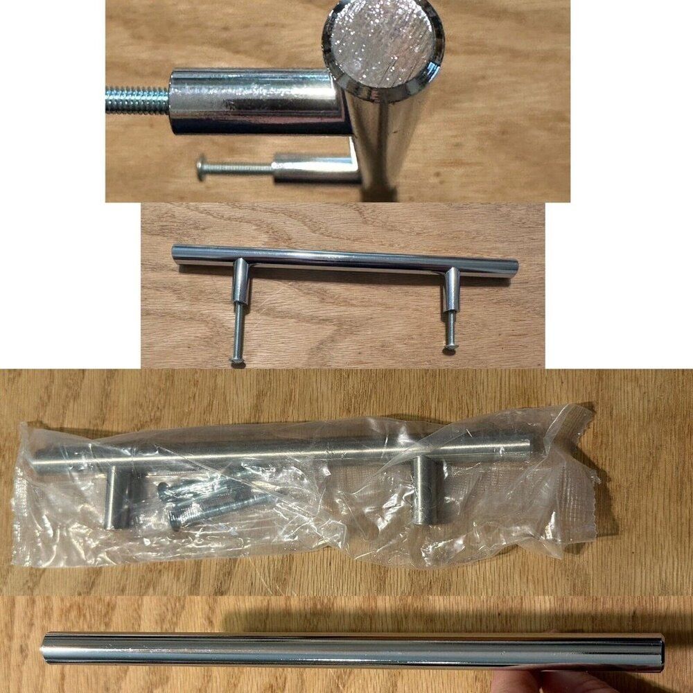 Stainless Steel T Bar Pull Knob Handle Cabinet Door Kitchen Drawer Restoration